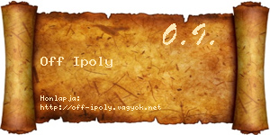 Off Ipoly névjegykártya